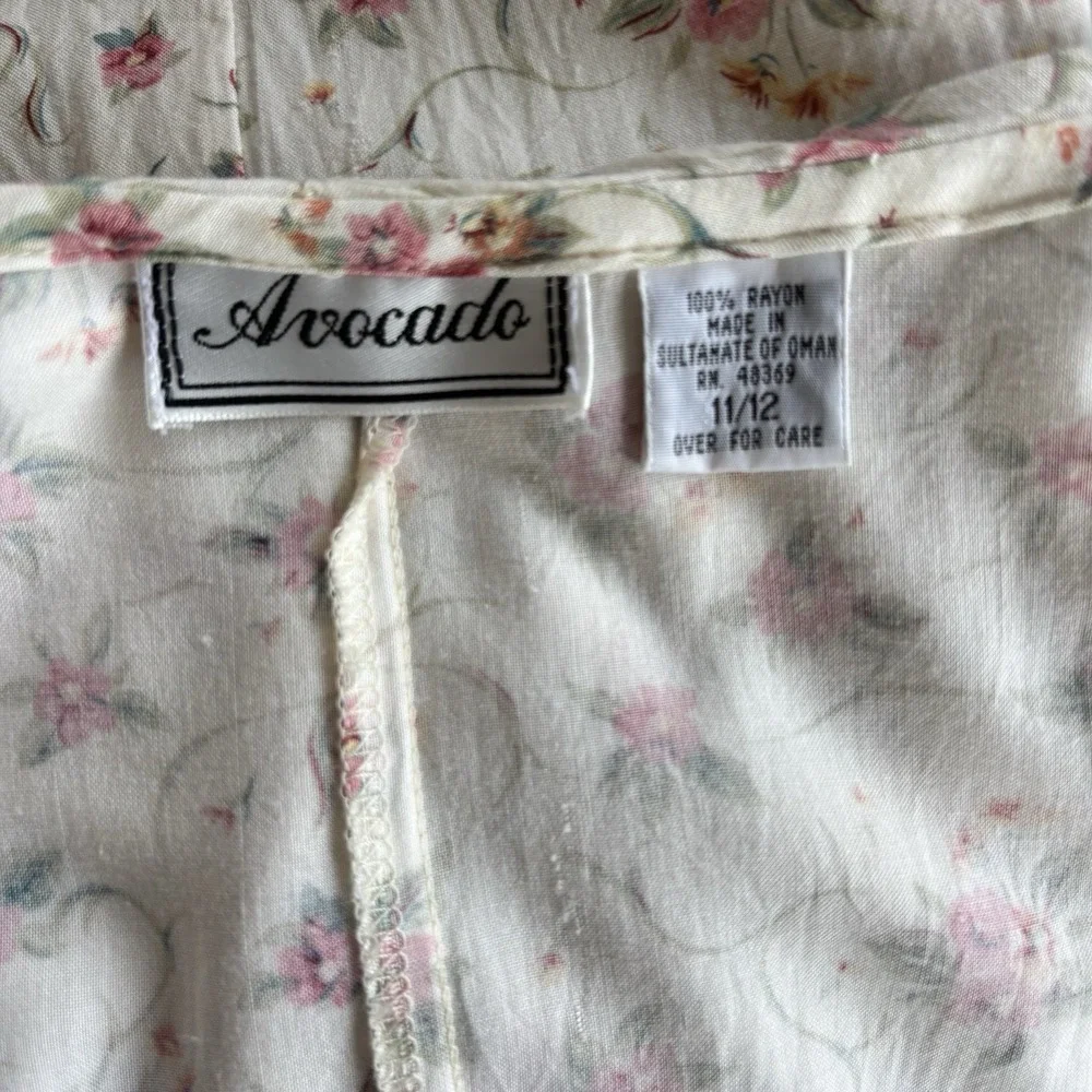 Vintage Floral Maxi Dress 11/12 Modest Cottagecore Feminine Button Coquette - Picture 7 of 7